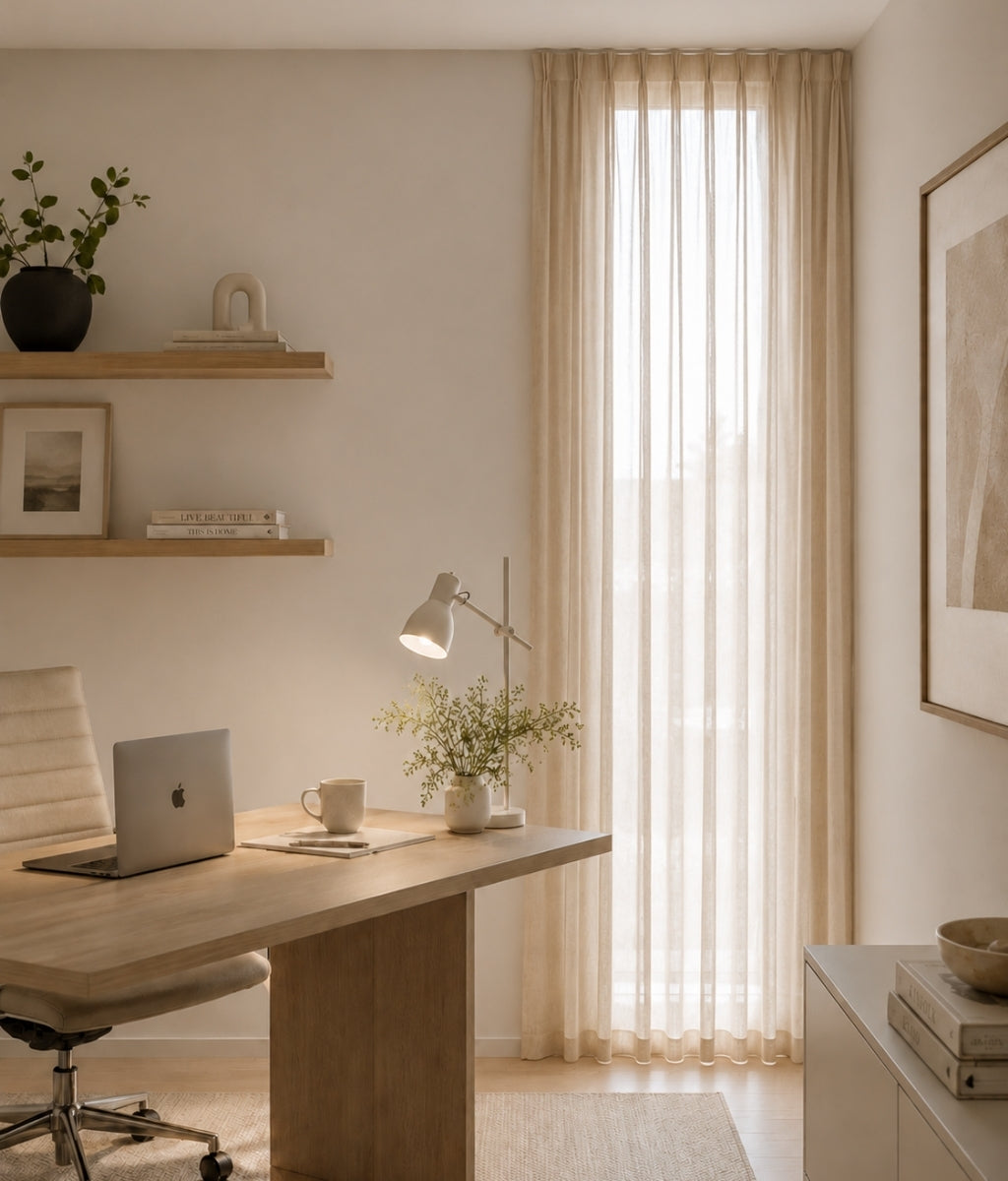 Self-Adhesive Modern Sheer Curtains (Set of 2)