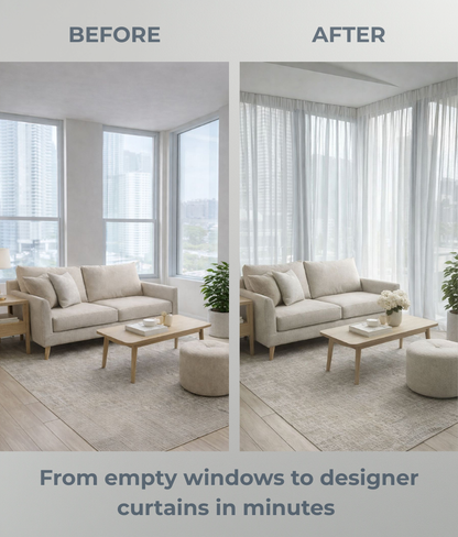 Self-Adhesive Modern Sheer Curtains (Set of 2)