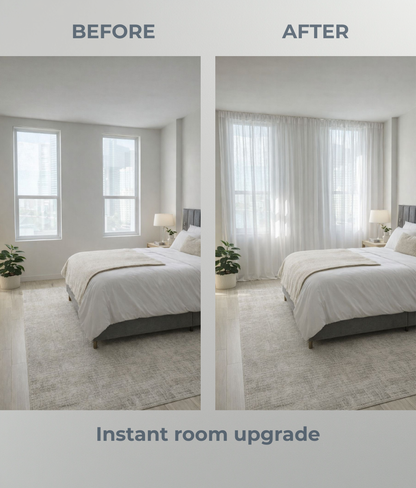 Self-Adhesive Modern Sheer Curtains (Set of 2)