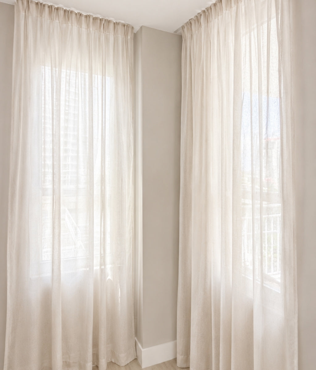 Self-Adhesive Modern Sheer Curtains (Set of 2)