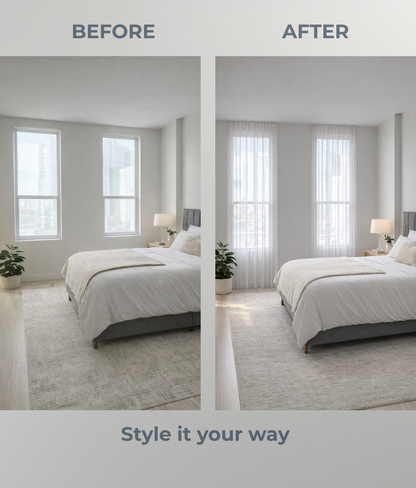 Self-Adhesive Modern Sheer Curtains (Set of 2)