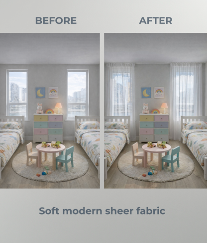 Self-Adhesive Modern Sheer Curtains (Set of 2)