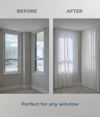 Self-Adhesive Modern Sheer Curtains (Set of 2)