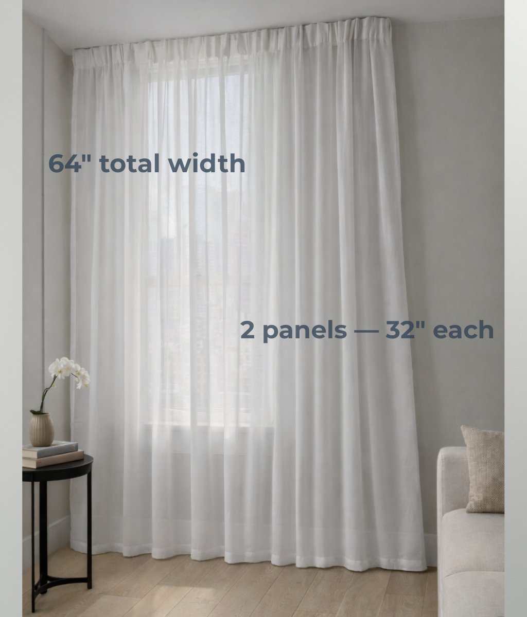 Self-Adhesive Modern Sheer Curtains (Set of 2)