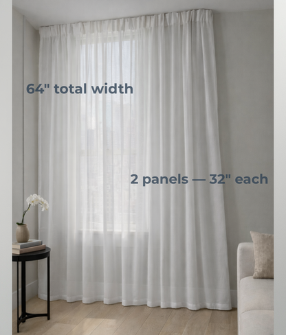 Self-Adhesive Modern Sheer Curtains (Set of 2)