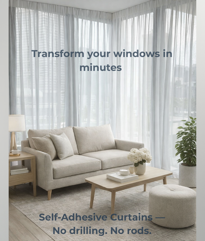 Self-Adhesive Modern Sheer Curtains (Set of 2)
